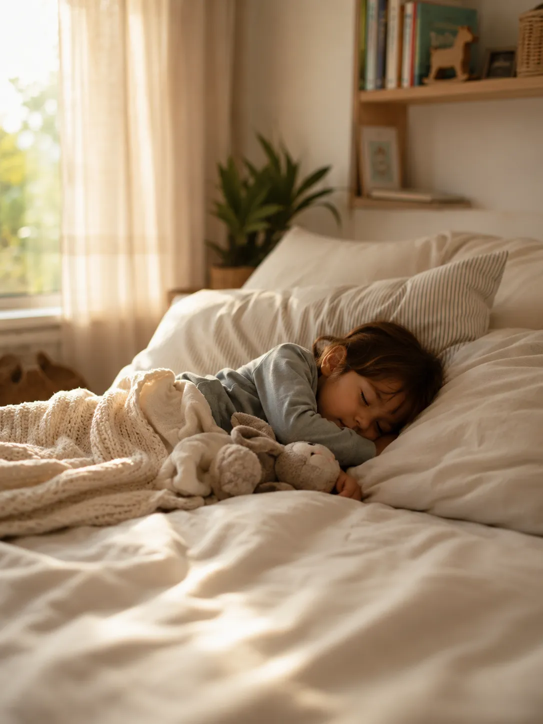Child sleeping peacefully at home